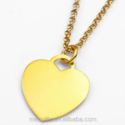 China High Quality White 316L Stainless Steel Pendant Necklace MECYLIFE Heart Shaped Pendant for sale