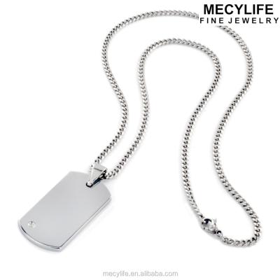 China MECYLIFE Stainless Steel Blank Pendant Engraved Plain Cubic Zircon Pendant for sale