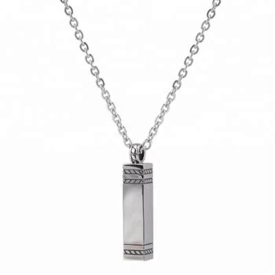 China MECYLIFE Stainless Steel Vertical Bar Necklace Cremation Ash Necklace Fashion Urn Pendant for sale