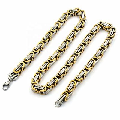 China MECYLIFE Fashionable Mens Stainless Steel Emperor Chain Necklace High Quality Byzantine Chain for sale