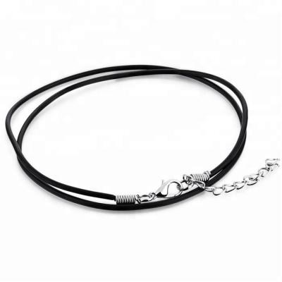 China Lobster Leather Wholesale Clasp Stainless Steel MECYLIFE Thin Necklace Chain For Pendant 1.4/2mm Leather Necklace for sale