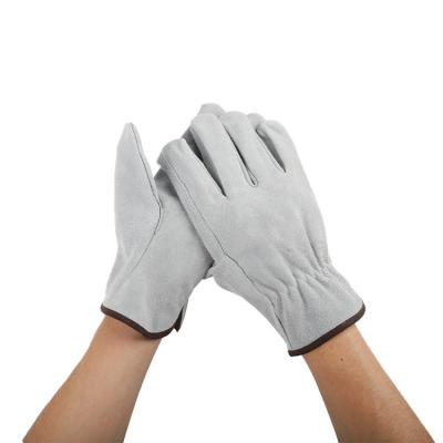 China Good Quality Class AB Slit Gray Driver Full Leather Work Safety Durable And Comfortable Leather Gloves for sale