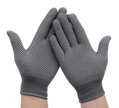 China Seamless Seamless String Knit Dots PVC Working Gloves for sale