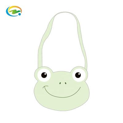 China Customize Custom Made Plush Toy Frog Head Bag Green Plush Soft Toys Stuffed Animals + PP Cotton Cloth Custom Sizes for sale