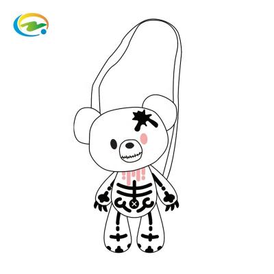 China Customize Supermarket White Manufacturer Soft Stuffed Toy Soft Plush Toys Bag Bone Bear Bear Shoulder Bag Children Soft Toys Bag for sale