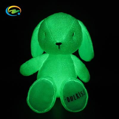 China Customize luxury plushie custom doll stuffed soft plush toys a rabbit made of special materials glows in the dark plush toy with light for sale