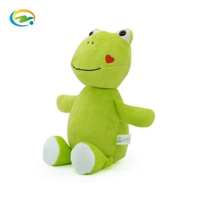 China Customize Hot Custom Stuffed Plush Toys Soft Stuffed Baby Toy On Amazon Green Frog Environmental Friendly Material Degradable for sale