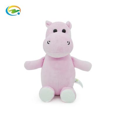 China Customize Hot Custom Stuffed Plush Toys Soft Stuffed Baby Toy On Amazon Pink Hippo 25cm Teddy Bear Environmental Protection for sale