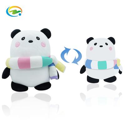 China Customize 2022 New Design Stuffed Animals Toys Black And White Scarf Giant Panda Soft Stuffed Chinese Port Pillow for sale