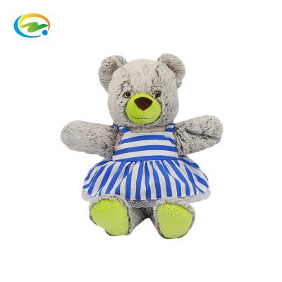 China Customize Soft Toys Toy Custom Plush Doll Blue Custom Stuffed Plush and Dress Weird White Striped Teddy Bear Bear for sale