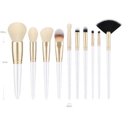 China Floral Luxury Synthetic Makeup Brushes Pretty Wooden White Makeup Brushes for sale