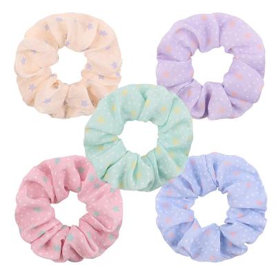 China High Fresh Star Newest Small Stretch Hair Scrunchies Series Printed Hair Accessories for sale