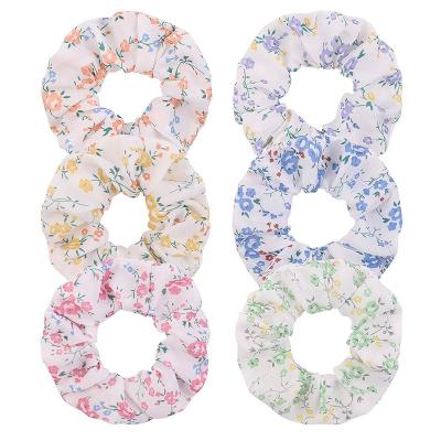 China High Cool Small Hair Scrunchies Series Floral Printed Stretch Hair Accessories for sale