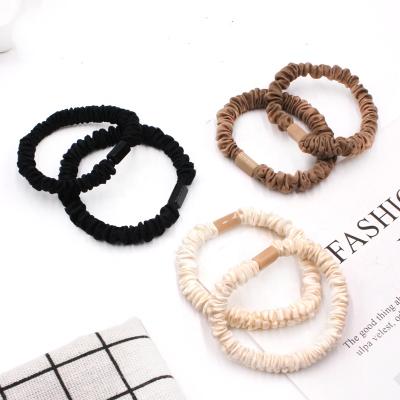 China Classic Stretch Top White Black Brown Color Hair Scrunchies Thin Hair Accessories for sale