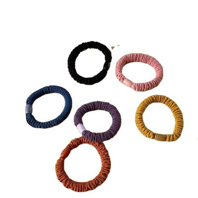 China High Quality Pure Color Cloth Soft Hair Ties Elastic Hair Scrunchies For Thick Hair for sale