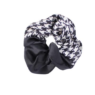 China Japan and korean style custom stitched polyester print hair scrunchies for women for sale