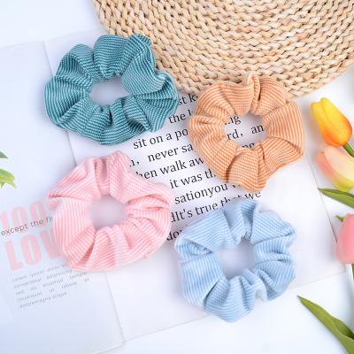 China Simple Newest Hair Decoration Stripe Design Hair Scrunchies Girls Scrunchies Hair Bands for sale