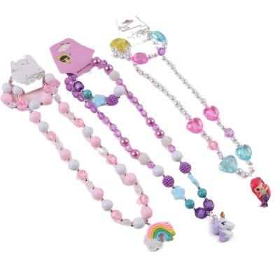 China Cute Ornaments Rainbow Kids Necklace Jewelry Factory Hot Selling Wholesale for sale