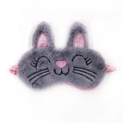 China Anti-wrinkle Glitter Bunny Ear Under Eye Mask Plush Rabbit Steam Eye Mask for sale