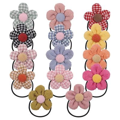 China A cute children's elastic band of pretty little fresh fabric flower hair rope for sale