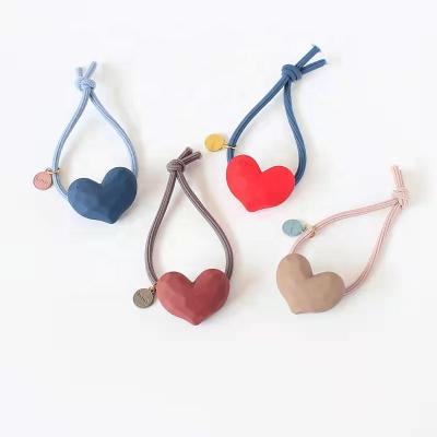 China Pretty Customized Elastic Hair Band Heart Shaped Tail Hair Elastic Hair Band for sale