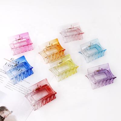 China High quality ! Candy Color Gradient Hair Claws Rectangular Curved Hair Claws for sale