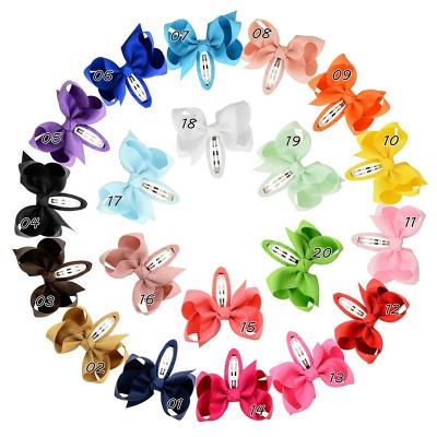 China European and American style 20 pcs sheer color bow hairpin threaded full belt wrap edge hair clips for sale