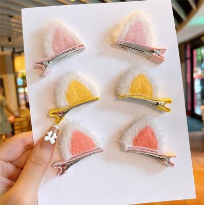 China Women Cut Cat Ears Babys Hair Clip Set Platypus Side Hair Clip Without Hurt Hair for sale