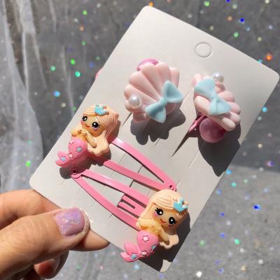 China Newest European and American style cute children's mermaid hair rope girls hairpin set loose for sale