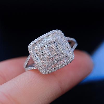 China 2023 CLASSIQUE Hot Sale 18k Statement Personalized Jewelry Solid Gold Geometric Shape Diamond Rings For Women Engagement for sale