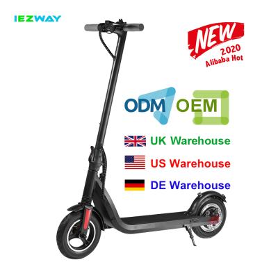 China 2020 China factory new product 10inch 350W 36V7.5AH unisex electric scooter iEZway foldable with 2 wheels for sale