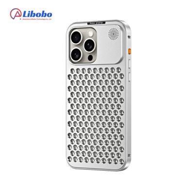 China Shockproof Alloy Heat Dissipation Fragrance Phone Case for iPhone 15ProMax 12 13 14 Pro Max Snap Buckle 2in1 Armor Shockproof Cover for sale