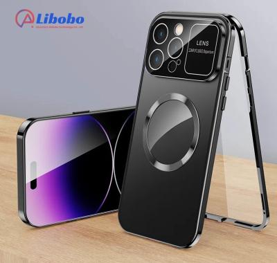 China Shockproof Anti-Peeping Privacy Wireless Charging Double Sided Glass Cases For iPhone 12 13 14 15 16 Pro Max Fingerprint-proof Back Cover for sale