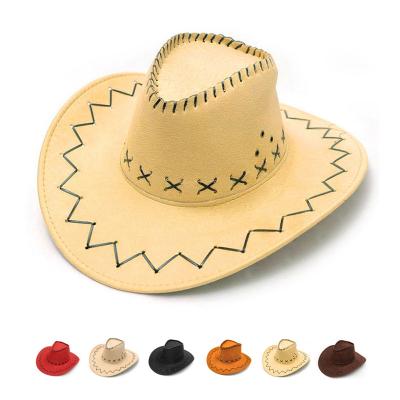 China Checked Wholesale Cheap Cowboy Hat Fashionable Felt Mexico Cowboy Hats From Chinas for sale