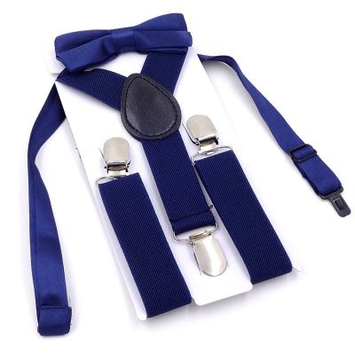 China Polyester+Elastic+PU Wholesale Fashion Suspender and Bow Tie Formal Suspender Set for sale