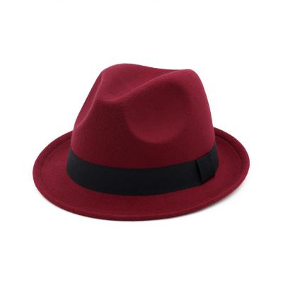 China Promotion Verified Fashionable Men's Wool Jazz Fedora Hat for sale