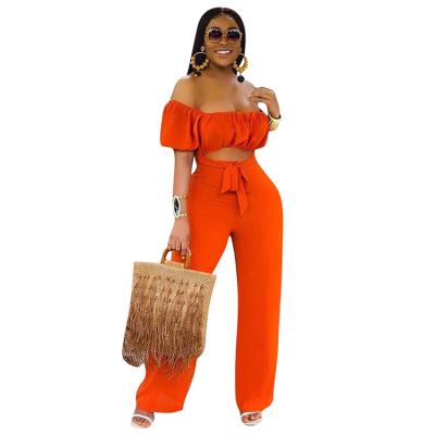 China Solid Color Breathable Backless Overall Summer Siamese Casual Wide Leg Pants Set For Women for sale