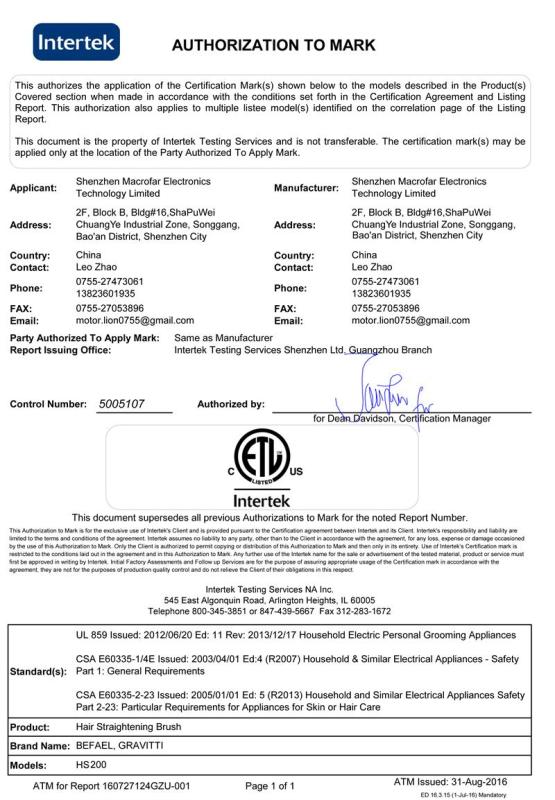 ETL - Shenzhen Macrofar Electronics Technology Limited