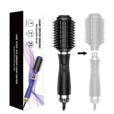 China Hot Foldable Airbrush Hair Dryer with Rotary Brush 110v and 220v Hair Dryer Black and Fold Brush Hair Dryer for sale