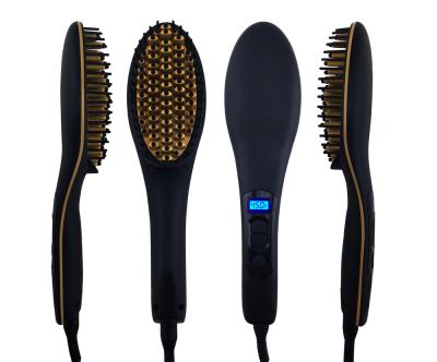 China LED Temperature Display Quickly Warm Hair Comb Hair Ionic Heating Comb Straight Hair Brush Ceramic Electric Comb for sale