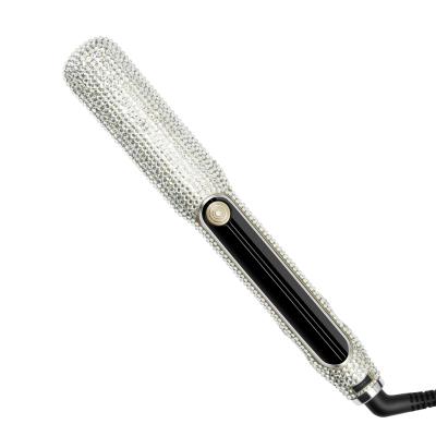 China Negative Ion+LCD Show Ceramic Bling Flat Irons Diamond Flat Iron Rhinestone Flat Iron Hair Straightener for sale