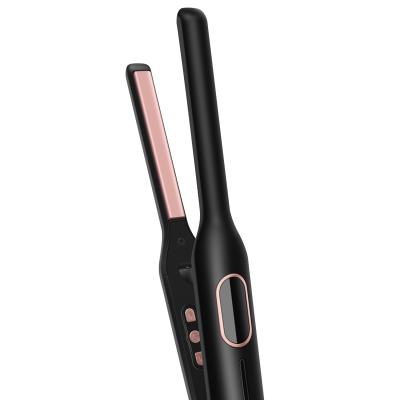 China New Design Technology Anion Ultra Thin Hair Straightener Ceramic Heater With Floating Plate 3D Flat Irons Hair Curler for sale