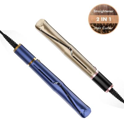 China unique 2 in 1 hair straightener with teeth 2 in 1 curling iron gold curling curling iron 450 curling iron manufacturers for sale