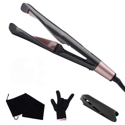 China Unique 2 in 1 Hair Straightener with Professional 360 Teeth Flat Iron Curling Iron Rotating Hair Curler Set 2 in 1 Hair Atraightener Curler for sale