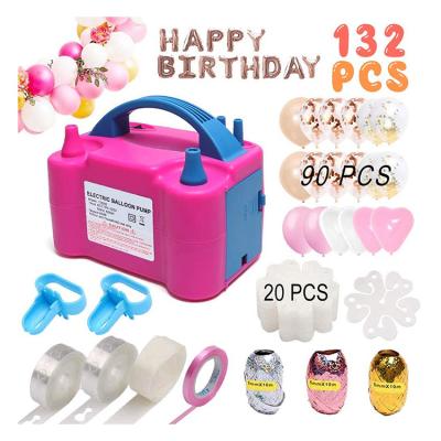 China 2022 New Party Decoration 132Pcs Balloon Pump and Accessories Air Inflator Electric Balloon Arch Pump Accessory Pack with Balloon for sale