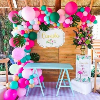 China Tropical Balloon Garland Arch Party Decoration 140pcs Kit for Hawaii Flamingo Party Decorations Birthday Party Luau Summer Beach Party Supplies for sale