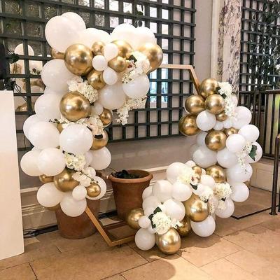 China Party Blush and Arch Balloon Garland Kit 124Pcs Chrome White Gold White Double Skin with White Balloons for Wedding for sale