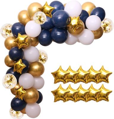 China White Arch Garland Festival Decoration Wholesale 100pcs Gold Birthday Wedding Party Decorations Navy Blue Balloon Kit for sale