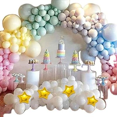 China Modern Rainbow Macaron Pastel Balloon Set Custom Birthday Party Supplies Birthday Decoration Balloon Set Balloon Arch Garland for sale