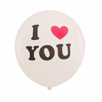 China Party Decoration 100pcs 12inch Latex I Love You Balloons Printing Balloons For Party Decor Wedding Valentines Day for sale